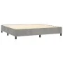Box spring bed with mattress and LED light gray velvet 200x200 cm by vidaXL, Beds and slatted bases - Ref: Foro24-3139823, Pr...