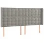 Box spring bed with mattress and LED light gray velvet 200x200 cm by vidaXL, Beds and slatted bases - Ref: Foro24-3139823, Pr...