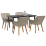 Conjunto de comedor 5 pcs Gris claro Poliratán