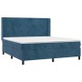 Cama box spring colchón y LED terciopelo azul oscuro 160x200 cm de vidaXL, Camas y somieres - Ref: Foro24-3139455, Precio: 56...
