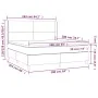 Box spring bed with mattress and LED velvet dark blue 160x200 cm by vidaXL, Beds and slatted bases - Ref: Foro24-3139455, Pri...