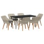 Conjunto de comedor 7 pcs Gris claro Poliratán