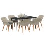 Conjunto de comedor 7 pcs Gris claro Poliratán