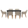 Conjunto de comedor 7 pcs Gris claro Poliratán