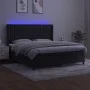 Box spring bed with mattress and LED black velvet 180x200 cm by vidaXL, Beds and slatted bases - Ref: Foro24-3139819, Price: ...
