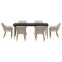 Conjunto de comedor 7 pcs Gris claro Poliratán