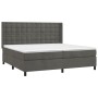 Box spring bed with mattress and LED dark gray velvet 200x200 cm by vidaXL, Beds and slatted bases - Ref: Foro24-3139824, Pri...