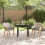 Conjunto de comedor 3 pcs Gris claro Poliratán