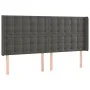 Box spring bed with mattress and LED dark gray velvet 200x200 cm by vidaXL, Beds and slatted bases - Ref: Foro24-3139824, Pri...