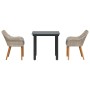 Conjunto de comedor 3 pcs Gris claro Poliratán