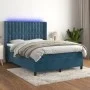 Cama box spring colchón y LED terciopelo azul oscuro 140x190 cm de vidaXL, Camas y somieres - Ref: Foro24-3139803, Precio: 49...