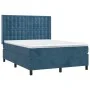 Boxspringbett mit Matratze und LED dunkelblauem Samt 140x190 cm von vidaXL, Betten und Lattenroste - Ref: Foro24-3139803, Pre...
