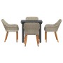 Conjunto de comedor 5 pcs Gris claro Poliratán