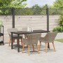 Conjunto de comedor 5 pcs Gris claro Poliratán