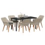 Conjunto de comedor 7 pcs Gris claro Poliratán