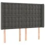 Box spring bed with mattress and LED dark gray velvet 140x200 cm by vidaXL, Beds and slatted bases - Ref: Foro24-3139806, Pri...
