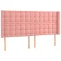 Box spring bed with mattress and LED pink velvet 160x200 cm by vidaXL, Beds and slatted bases - Ref: Foro24-3139816, Price: 5...