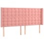 Cama box spring colchón y LED terciopelo rosa 160x200 cm de vidaXL, Camas y somieres - Ref: Foro24-3139816, Precio: 580,90 €,...