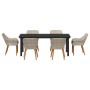 Conjunto de comedor 7 pcs Gris claro Poliratán
