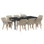 Conjunto de comedor 9 pcs Gris claro Poliratán