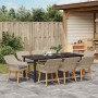 Conjunto de comedor 9 pcs Gris claro Poliratán