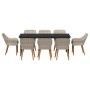 Conjunto de comedor 9 pcs Gris claro Poliratán