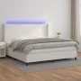 Boxspringbett mit Matratze und LED-weißem Kunstleder 200x200 cm von vidaXL, Betten und Lattenroste - Ref: Foro24-3139284, Pre...