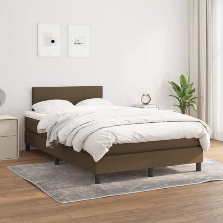 Box spring bed with dark brown fabric mattress 120x200 cm by vidaXL, Beds and slatted bases - Ref: Foro24-3139884, Price: 361...