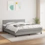 Box spring bed with light gray fabric mattress 160x200 cm by vidaXL, Beds and slatted bases - Ref: Foro24-3139905, Price: 490...