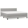 Box spring bed with light gray fabric mattress 160x200 cm by vidaXL, Beds and slatted bases - Ref: Foro24-3139905, Price: 490...