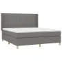 Box spring bed mattress and LED lights dark gray fabric 180x200 cm by vidaXL, Beds and slatted bases - Ref: Foro24-3139054, P...