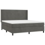 Cama box spring colchón y LED terciopelo gris oscuro 160x200 cm de vidaXL, Camas y somieres - Ref: Foro24-3139452, Precio: 54...