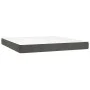 Box spring bed with mattress and LED dark gray velvet 160x200 cm by vidaXL, Beds and slatted bases - Ref: Foro24-3139452, Pri...