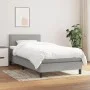 Box spring bed with light gray fabric mattress 90x200 cm by vidaXL, Beds and slatted bases - Ref: Foro24-3139945, Price: 281,...