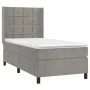 Box spring bed with mattress and LED light gray velvet 90x200 cm by vidaXL, Beds and slatted bases - Ref: Foro24-3139541, Pri...