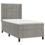 Boxspringbett mit Matratze und hellgrauem LED-Samt 90x200 cm von vidaXL, Betten und Lattenroste - Ref: Foro24-3139541, Preis:...