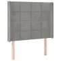 Box spring bed with mattress and LED light gray velvet 90x200 cm by vidaXL, Beds and slatted bases - Ref: Foro24-3139541, Pri...
