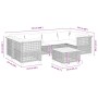 Set sofás de jardín 7 piezas y cojines ratán sintético beige
