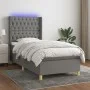 Cama box spring colchón y luces LED tela gris oscuro 100x200 cm de vidaXL, Camas y somieres - Ref: Foro24-3139094, Precio: 38...