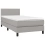 Box spring bed with light gray fabric mattress 80x200 cm by vidaXL, Beds and slatted bases - Ref: Foro24-3139929, Price: 277,...