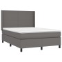 Cama box spring colchón y LED cuero sintético gris 140x190 cm de vidaXL, Camas y somieres - Ref: Foro24-3139263, Precio: 527,...