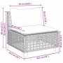 Set de sofás de jardín y cojines 8 piezas ratán sintético beige