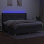 Boxspringbettmatratze und LED-Leuchten hellgrauer Stoff 200x200 cm von vidaXL, Betten und Lattenroste - Ref: Foro24-3139142, ...