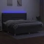 Boxspringbettmatratze und LED-Leuchten hellgrauer Stoff 200x200 cm von vidaXL, Betten und Lattenroste - Ref: Foro24-3139142, ...