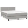 Box spring bed with light gray fabric mattress 140x190 cm by vidaXL, Beds and slatted bases - Ref: Foro24-3139969, Price: 432...