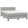 Box spring bed with light gray fabric mattress 140x190 cm by vidaXL, Beds and slatted bases - Ref: Foro24-3139969, Price: 432...