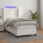 Cama box spring colchón y LED cuero sintético blanco 100x200 cm de vidaXL, Camas y somieres - Ref: Foro24-3139308, Precio: 36...