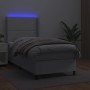 Cama box spring colchón y LED cuero sintético blanco 100x200 cm de vidaXL, Camas y somieres - Ref: Foro24-3139308, Precio: 36...