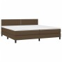 Box spring bed with dark brown fabric mattress 200x200 cm by vidaXL, Beds and slatted bases - Ref: Foro24-3140004, Price: 575...