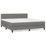 Box spring bed with dark gray fabric mattress 160x200 cm by vidaXL, Beds and slatted bases - Ref: Foro24-3139986, Price: 505,...